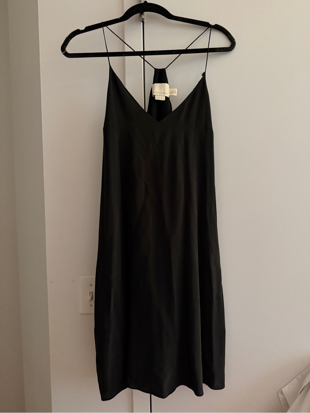 Cynthia Rowley Elegant Black Slip Dress with Spaghetti Straps